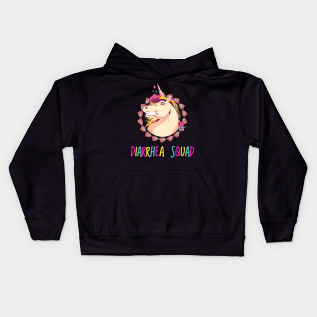 Unicorn Mullet Diarrhea Squad Rainbow Poop Kids Hoodie by jasper-cambridge